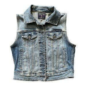 #034, Just USA, cropped denim vest, size M